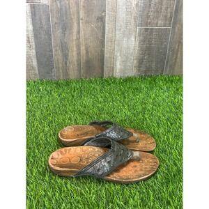 Orthaheel Aurora Pewter Metallic Laser Cut Orthopedic Thong Sandals Womens 8